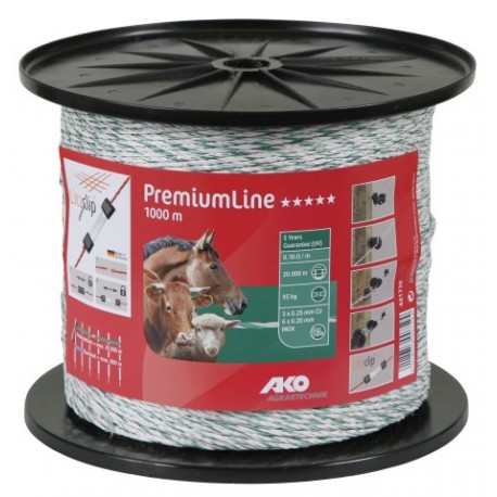 Fil Premium Line, 400m, blanc/vert, 3x0,25mm spéc + 6x0,20mm inox
