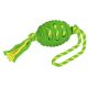 Ballon foot et corde PVC/coton vert-jaune 42 cm